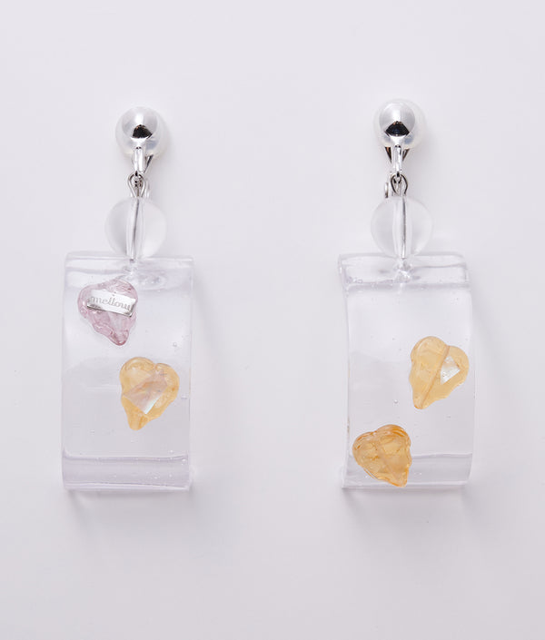〈mellow〉CLEAR EARRINGS /クリアイヤリング（YELLOW）
