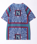 〈NONTOKYO〉BANDANA PRINT T-SHIRT / バンダナプリントTシャツ（NAVY）