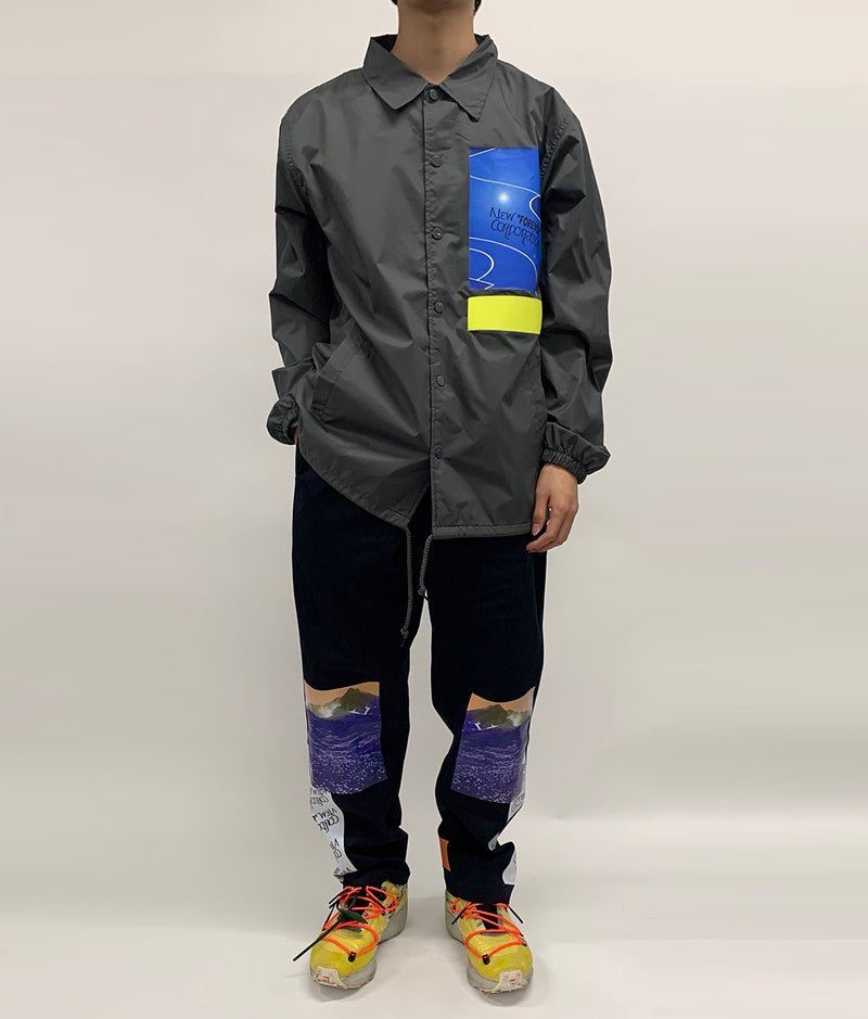 〈RefLite x NFFN〉BODYSONG. x NONTOKYO GRAFFITI COACH JACKET / ボディソングxノントーキョー グラフィティー コーチジャケット（GRAY）