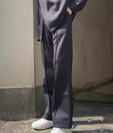 〈Y.O.N.〉SPRING KNIT FLARE PANTS / スプリングニットフレアパンツ（BLACK）