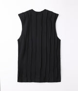 〈NONTOKYO〉PINTUCK T-SHIRT (PURE PILE) / ピンタックTシャツ (ピュアパイル)
（BLACK）