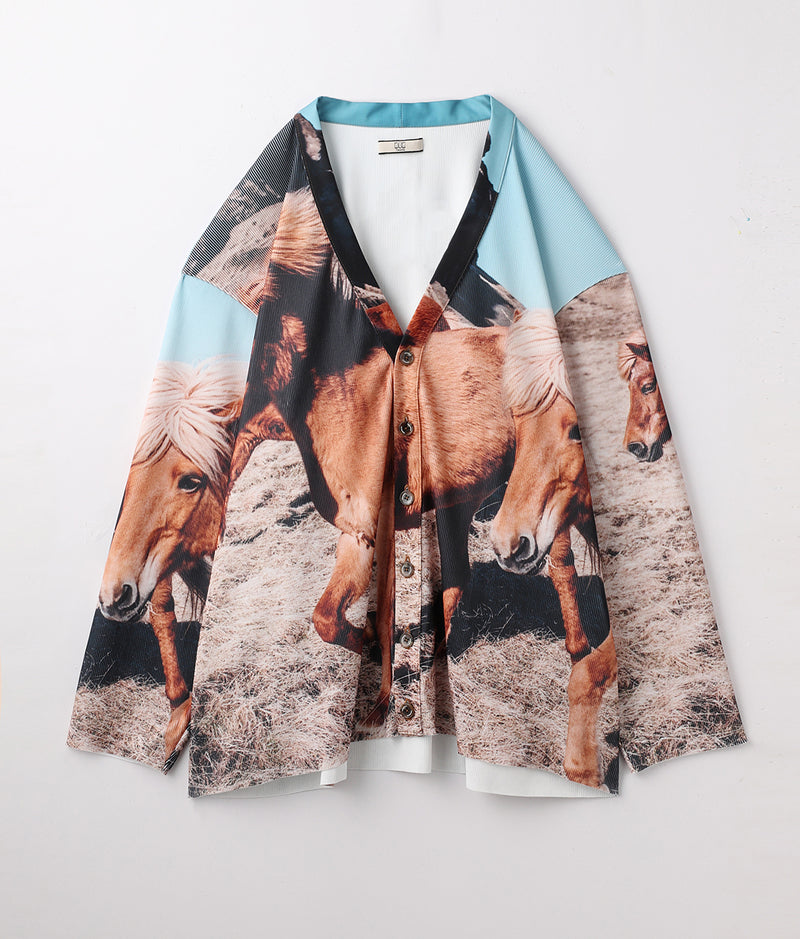 〈NONTOKYO〉RIB CARDIGAN / リブカーディガン（HORSE）