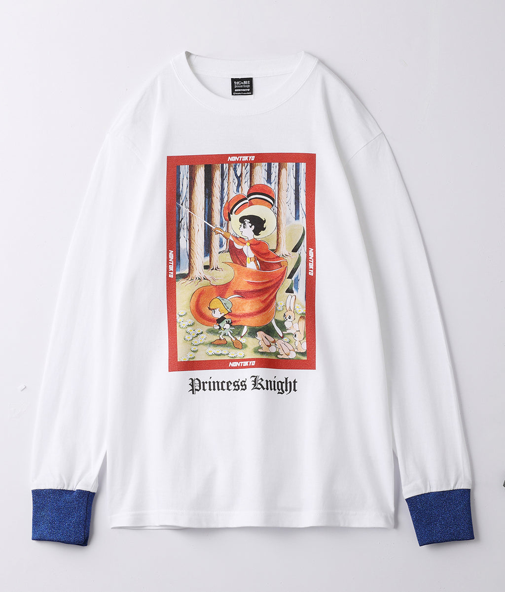 〈NONTOKYO〉PRINT LONG T-SHIRT (princess knight A) / プリントロンT (リボンの騎士A )（WHITE）