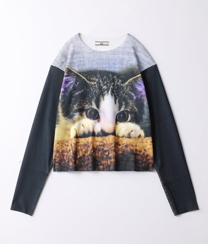 〈NONTOKYO〉RIB CREWNECK TOP (LONG SLEEVE) / リブクリーネックトップ (長袖)（CAT）