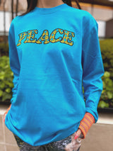 〈NONTOKYO〉PRINT LONG T-SHIRT(PEACE) / プリントロングスリーブTシャツ(PEACE)（BLUE）