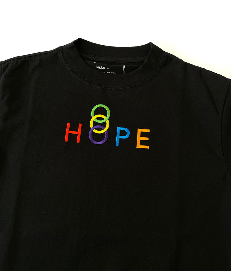 〈kudos〉HOPE T-SHIRT / ホープTシャツ（BLACK）