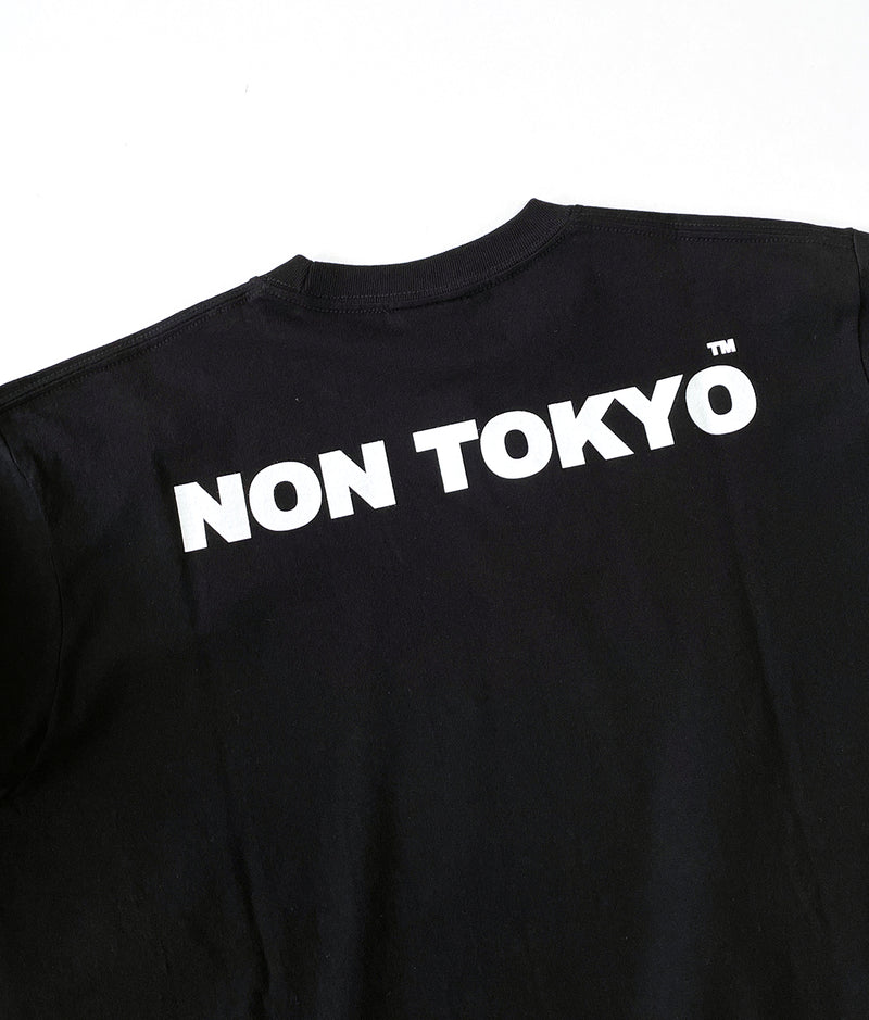 〈NONTOKYO〉PRINT LONG T-SHIRT(PEACE) / プリントロングスリーブTシャツ(PEACE)（BLACK）