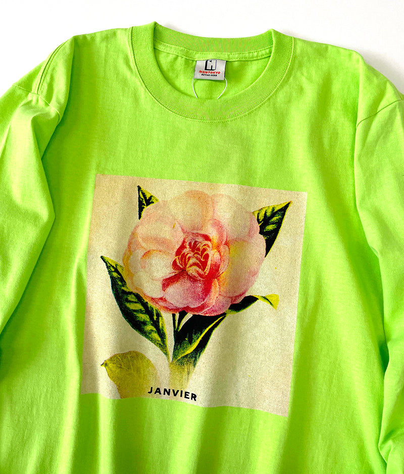 〈NONTOKYO〉PRINT LONG T-SHIRT(FLOWER) / プリントロングスリーブTシャツ(FLOWER)（GREEN）