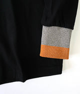 〈NONTOKYO〉PRINT LONG T-SHIRT(FLOWER) / プリントロングスリーブTシャツ(FLOWER)（BLACK）