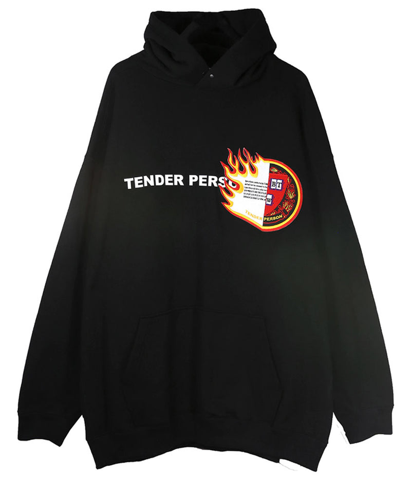 〈TENDER PERSON〉EMBLEM HOODIE / エンブレムフーディー （BLACK）